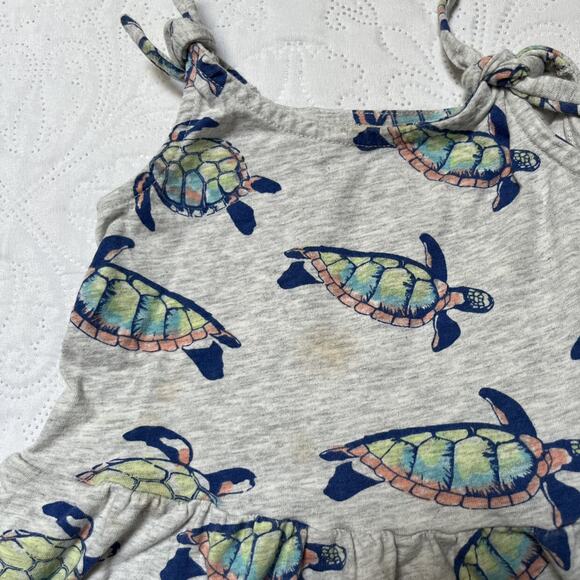 Tea Collection Turtles Tie Shoulder Dress Size 12m - Picture 4 of 7